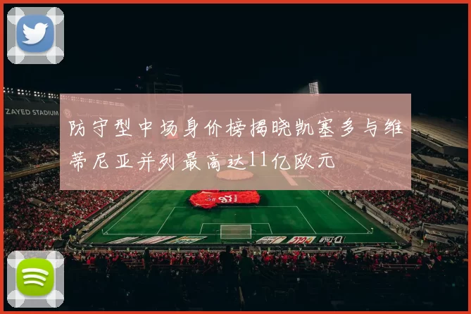 防守型中场身价榜揭晓凯塞多与维蒂尼亚并列最高达11亿欧元